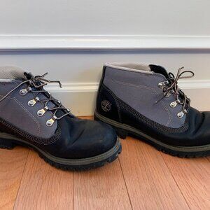 Timberland Waterproof Campsite Boots Men's 9M 13049 Two-Toned‎ Black with Gray